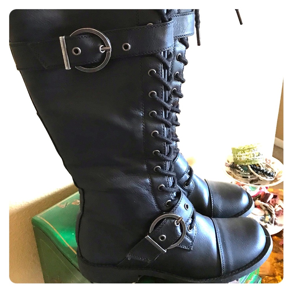 Black combat/biker boots